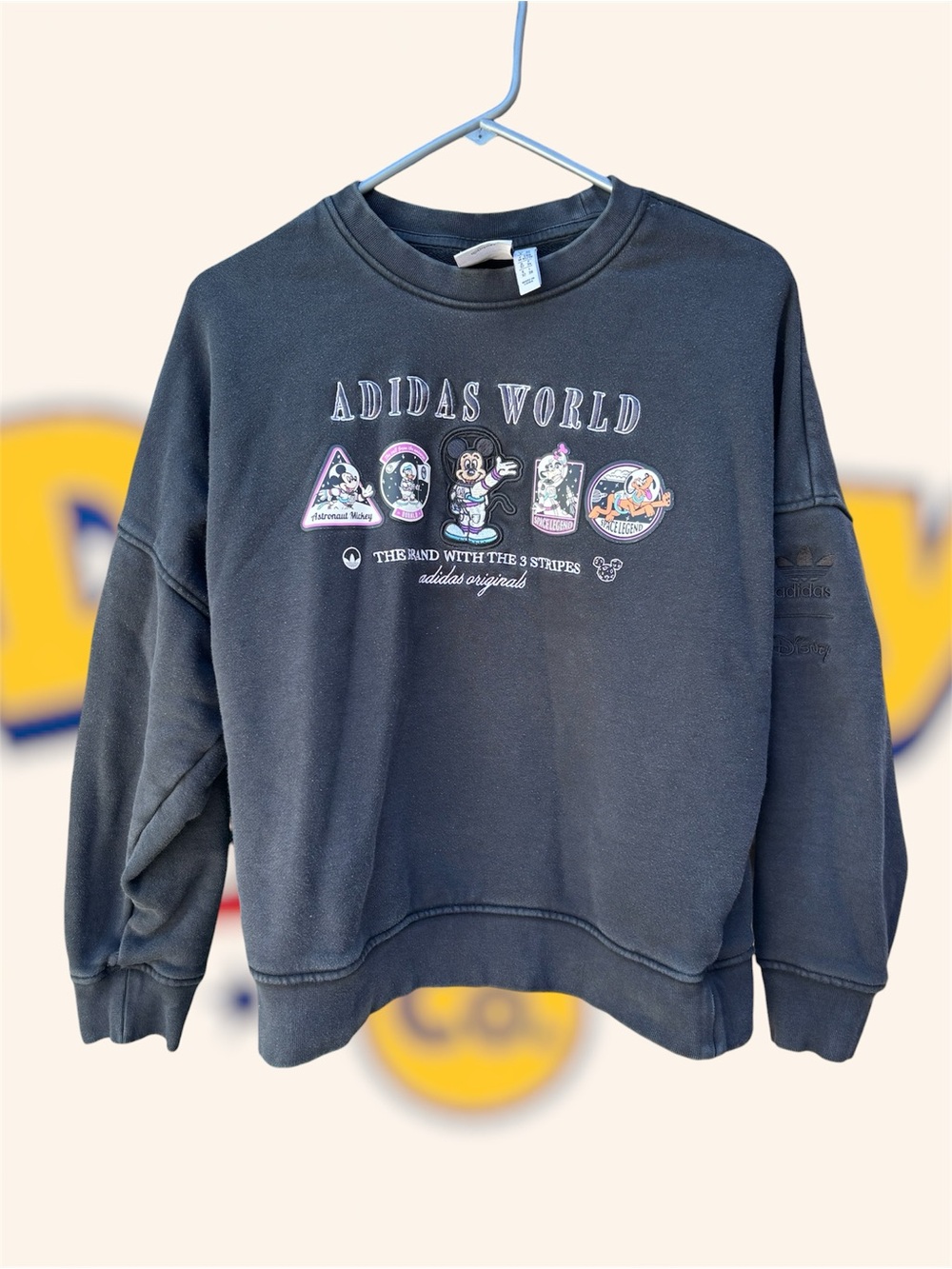 adidas Black Crewneck Sweatshirt with Multicolor Graphic